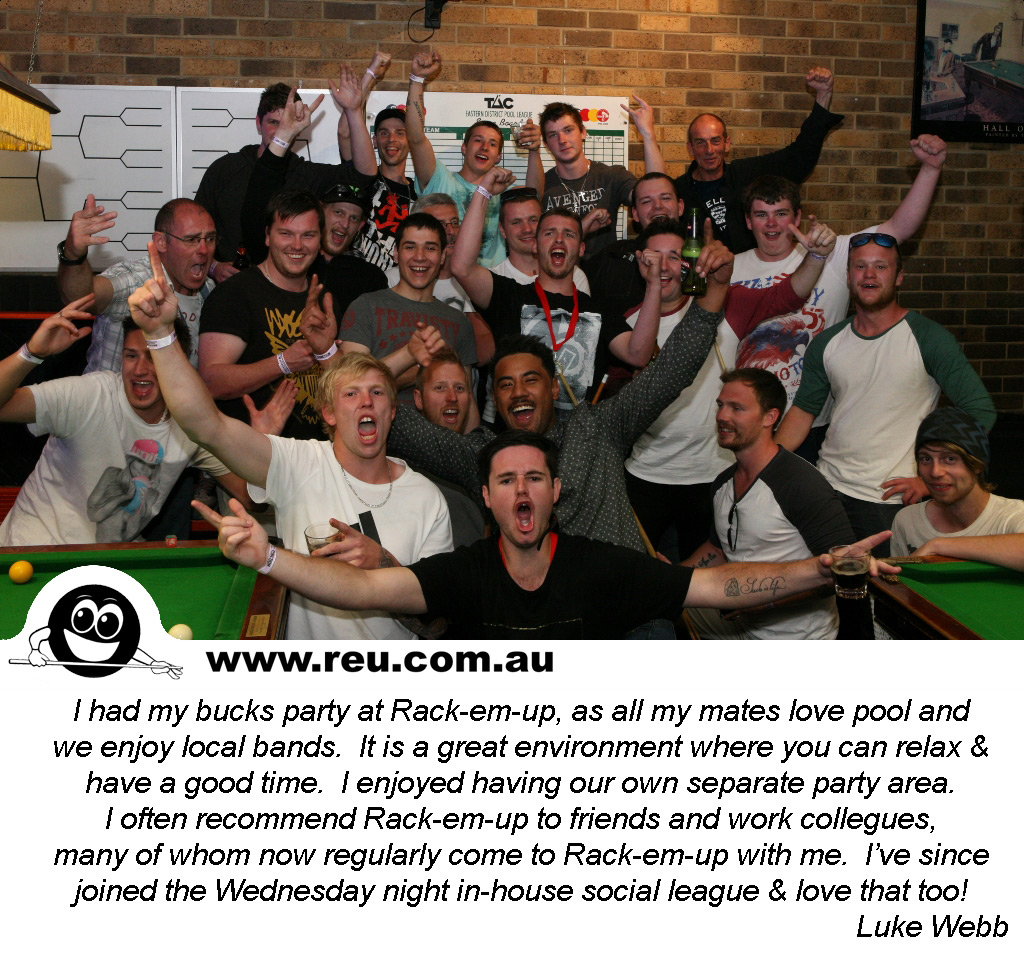 Parties and Functions Rackemup Pool Hall and Bar Live Music