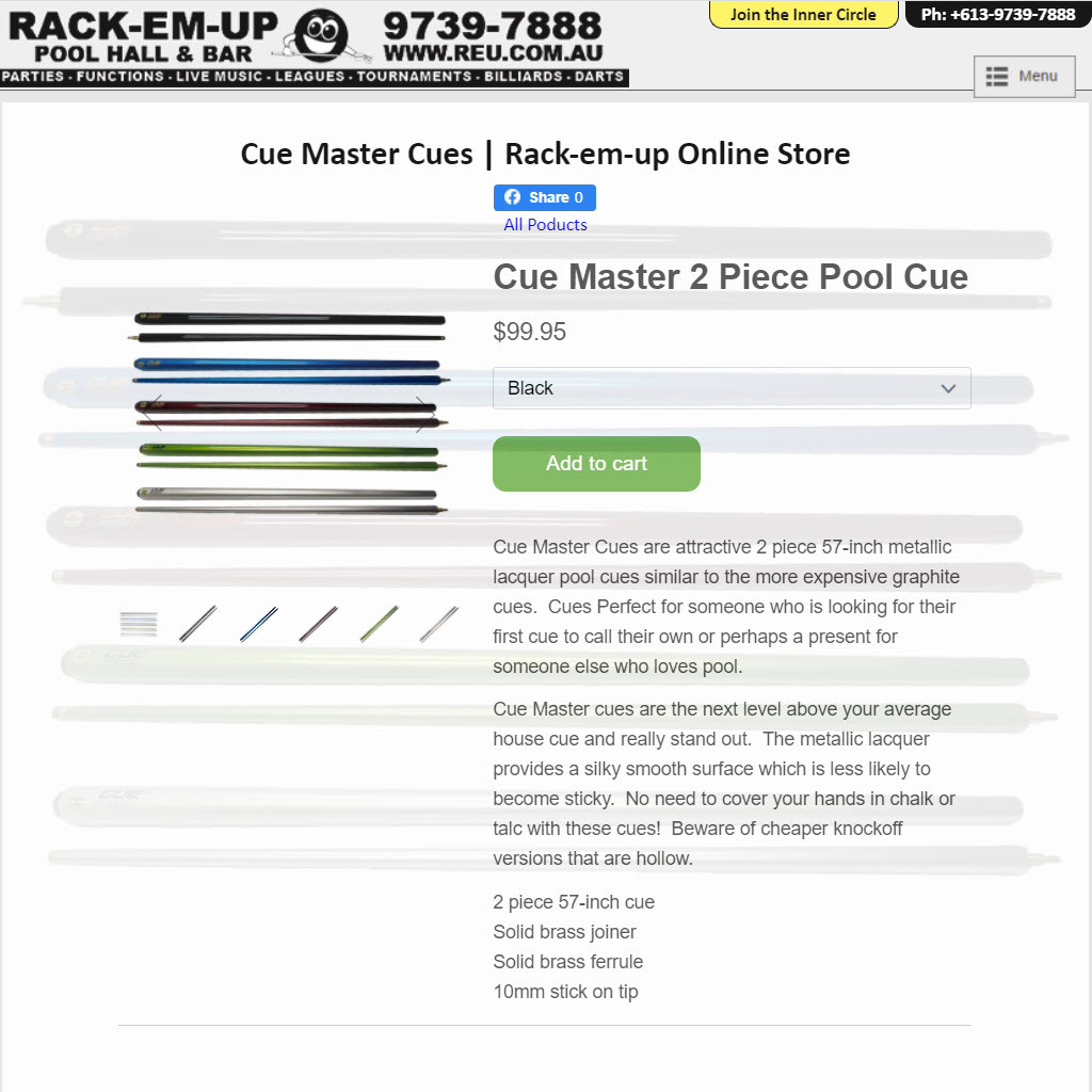 Cue Master Cues Rackemup Pool Hall and Bar Live Music, Party and